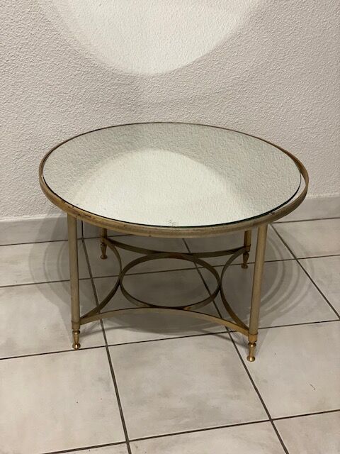 Round coffee table vintage mirror