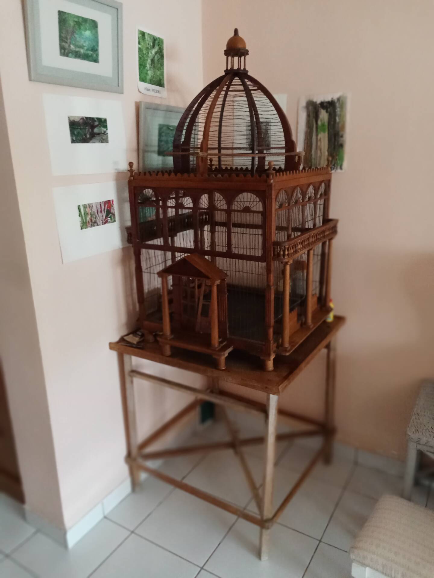 Victorian wooden birdcage