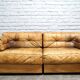 Cognac leather patchwork modular sofa or daybeds, 1970s