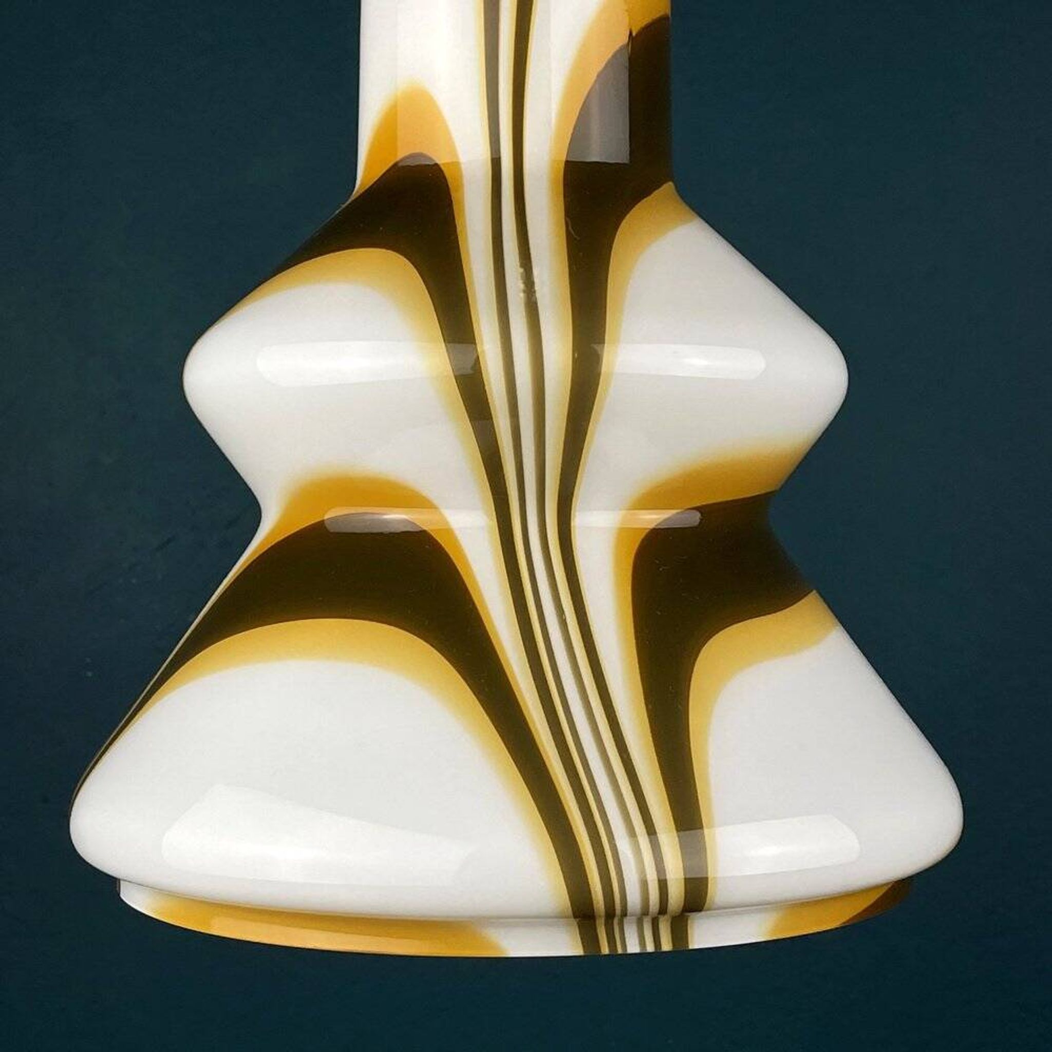 Mid-century brown opaline glass pendant, Murano, Italy, 1950s