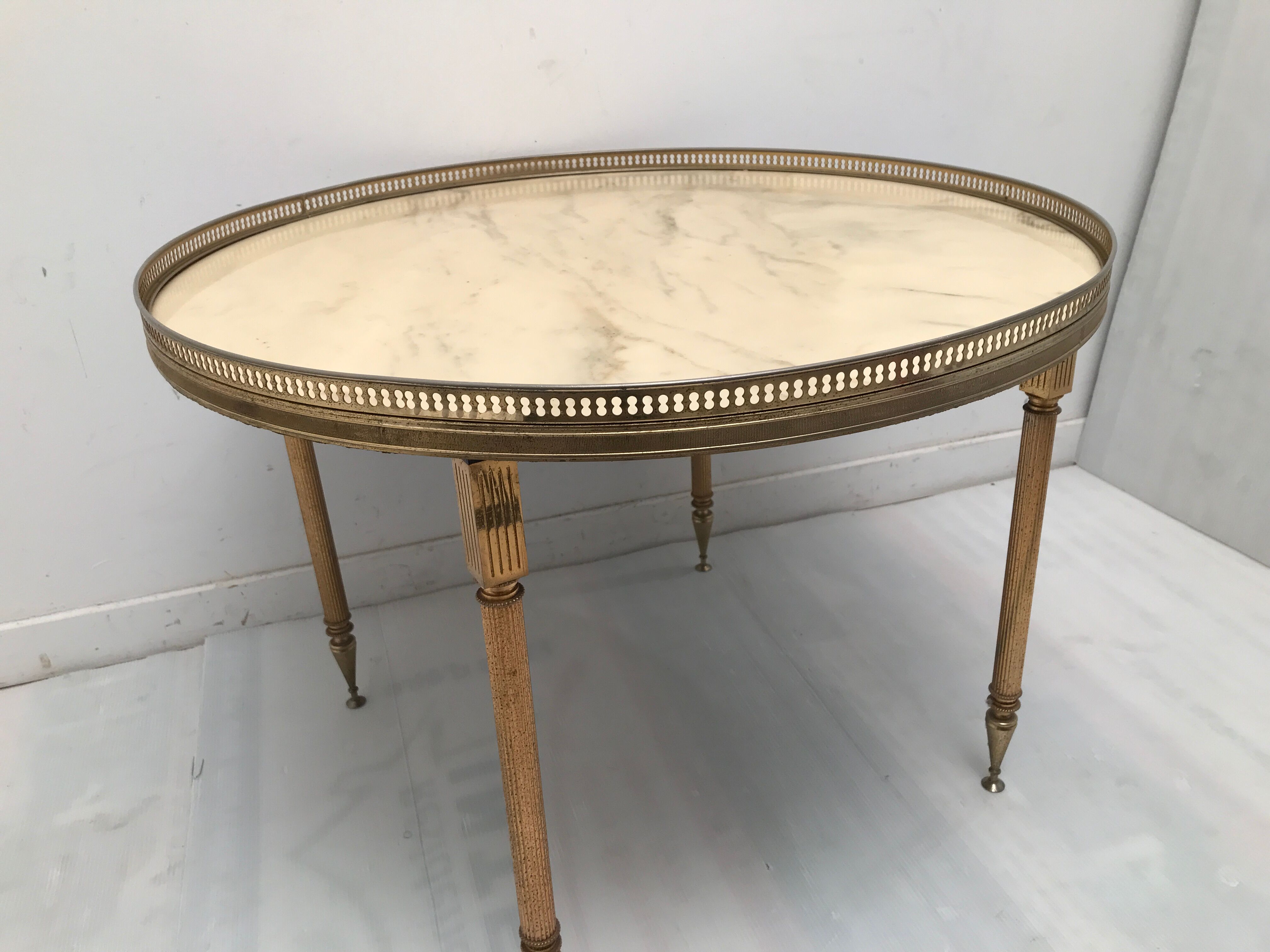 Brass and marble coffee table 60s