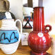 Red Keramik vase 1970