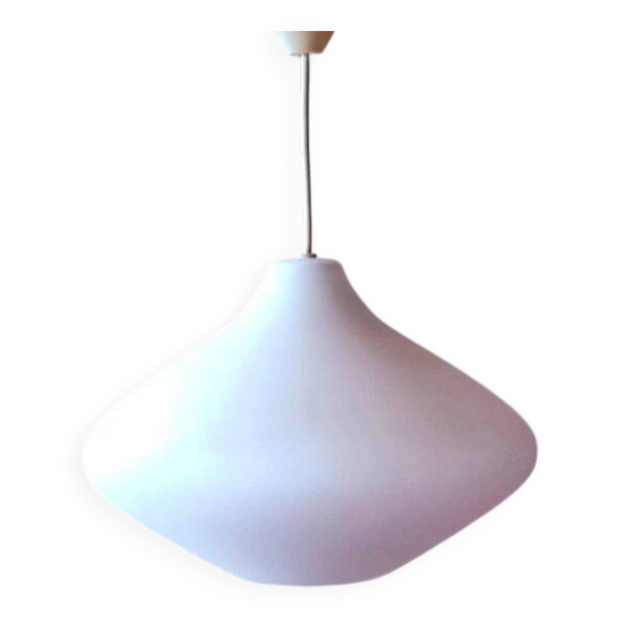 Scandinavian opaline glass onion pendant light 1950