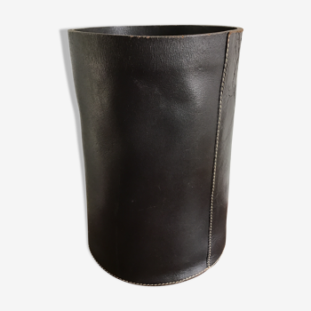 Leather wastepaper basket