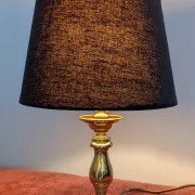 Brass lamp with black fabric shade