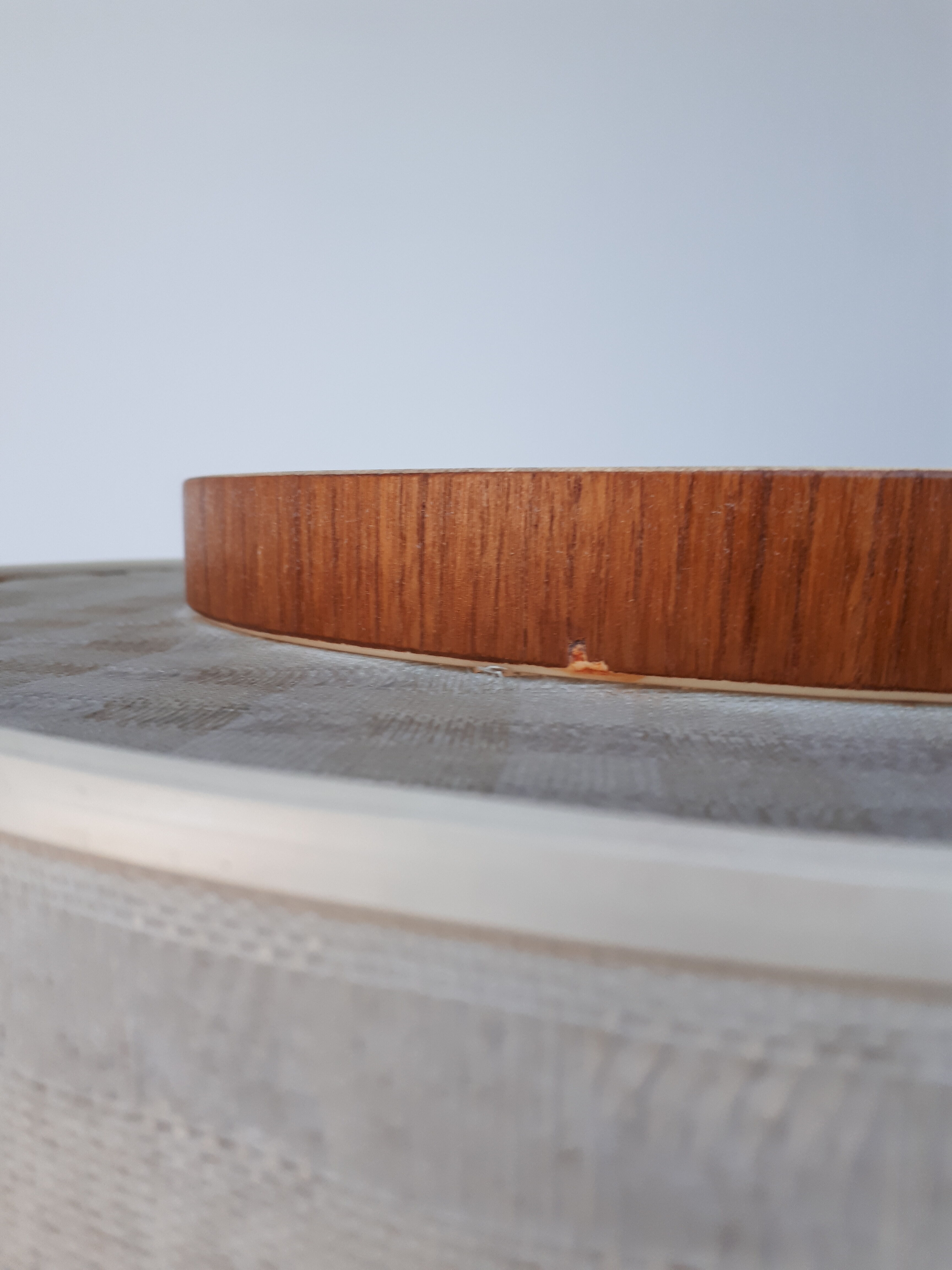 Lampadaire scandinave cuivre et teck