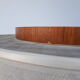 Lampadaire scandinave cuivre et teck