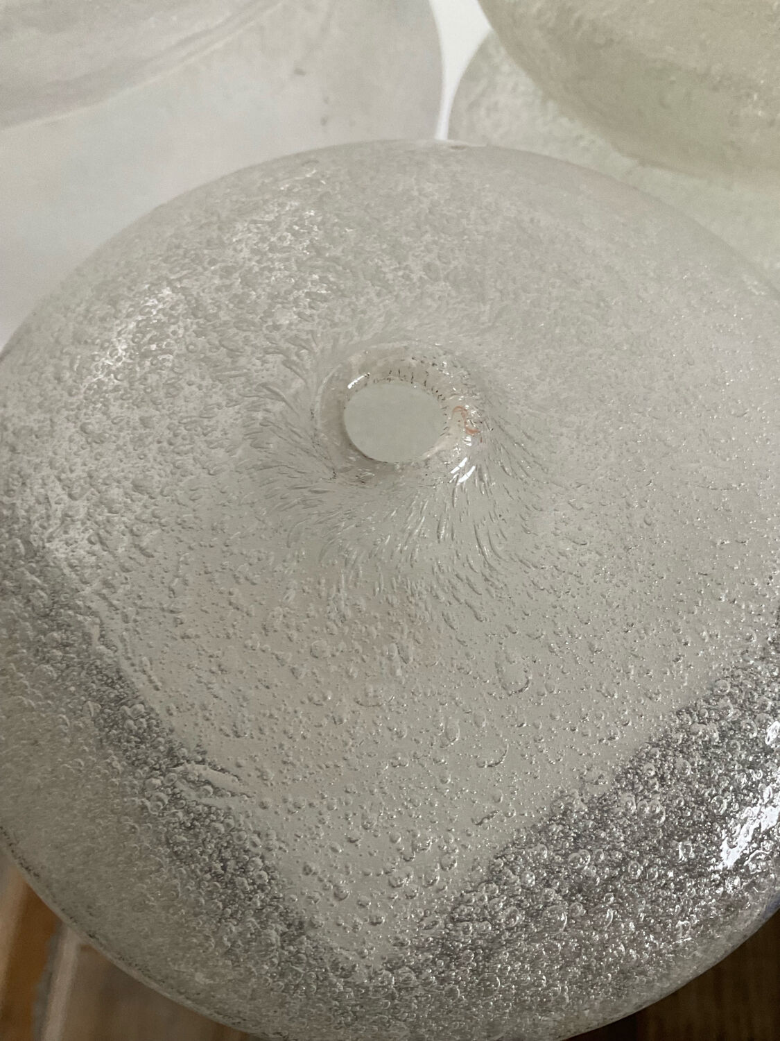 Trio of vintage Biot vases in bubbled glass paste