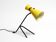 Large Mid Century Modern tripod table lamp with yellow diabolo lampshade