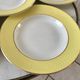 lot of 6 hollow plates Moulin des Loups textured canary yellow 50s