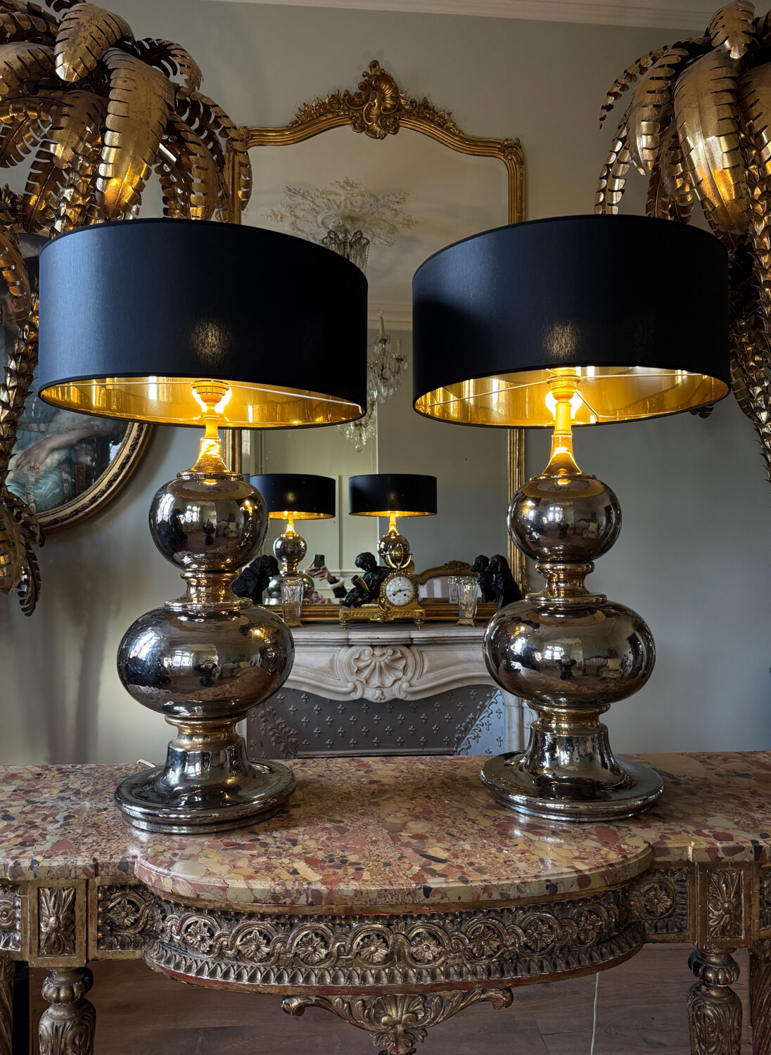 Pair of ceramic lamps from the 1970s - 20th century