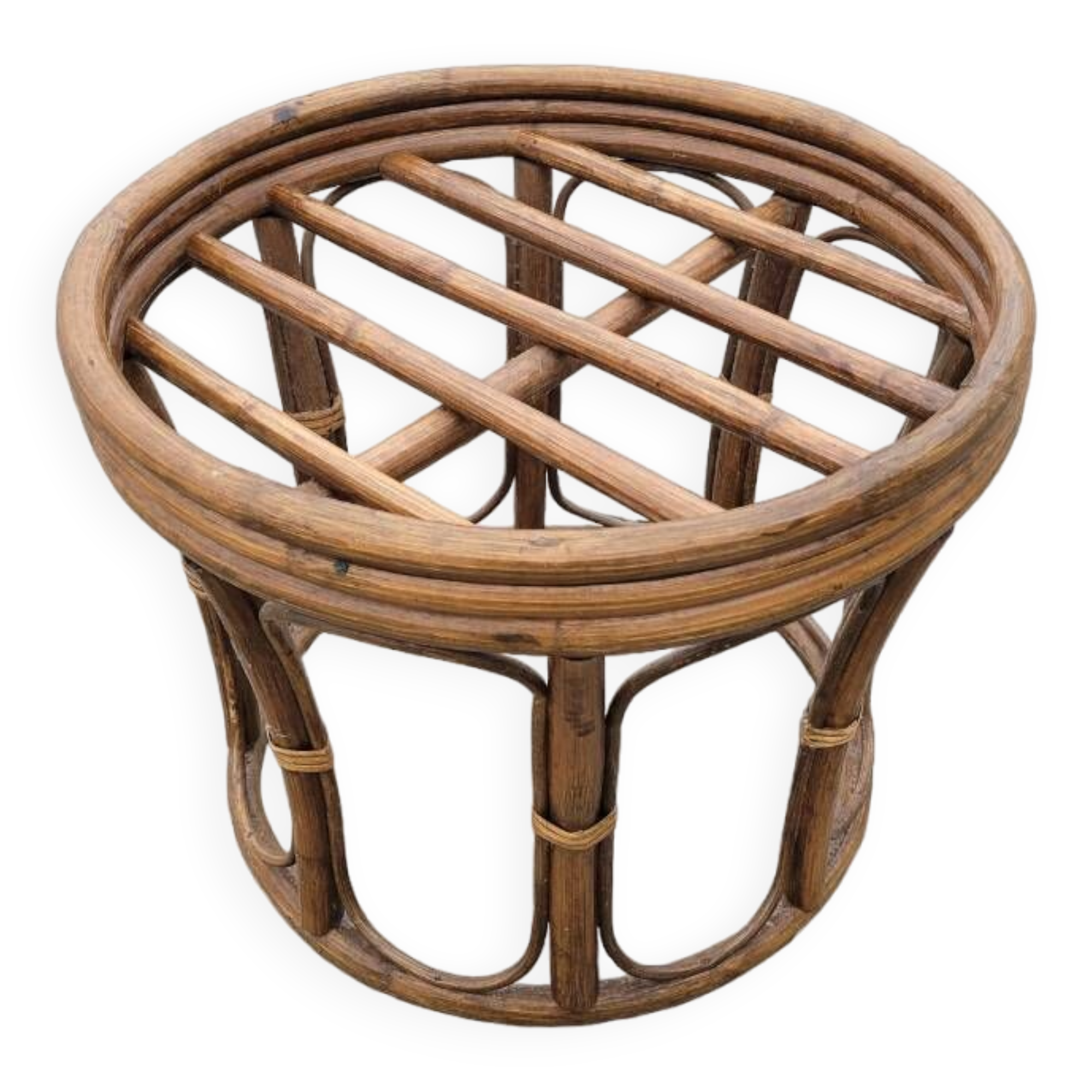 Vintage rattan pouf