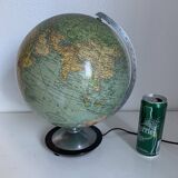 Globe terrestre, mappemonde en verre Colomb édition politique, 1950