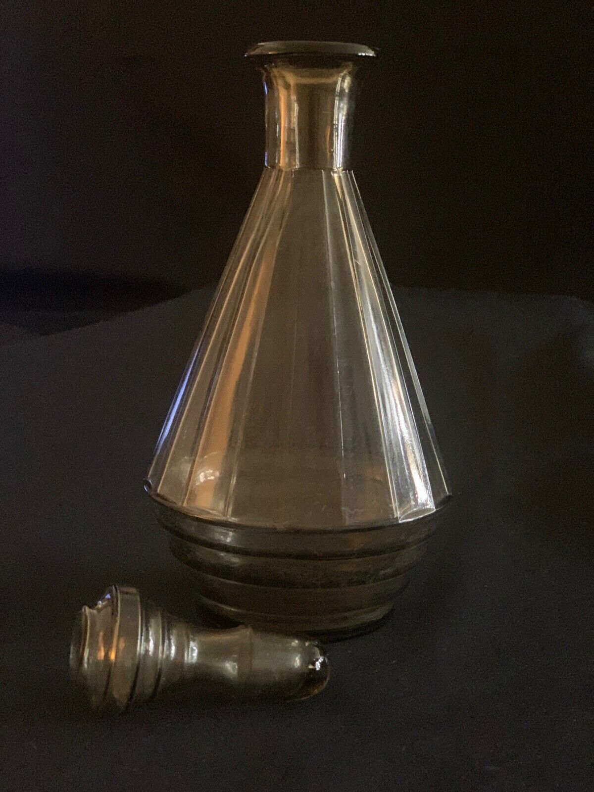 Black carafe, Art Deco, glass