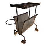 Serving trolley attributed to Mathieu Matégot in perforated metal