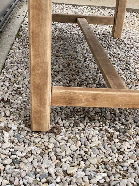 Table de ferme poncée 176 cm