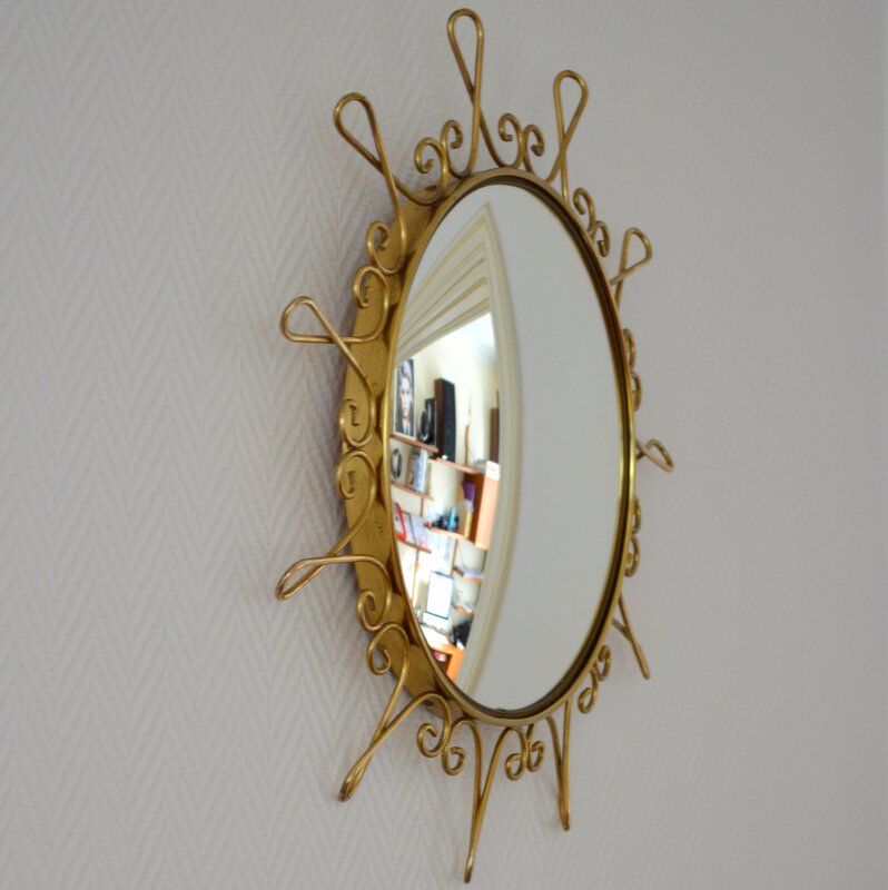 Witch eye mirror / vintage bomb 1950s 47cm