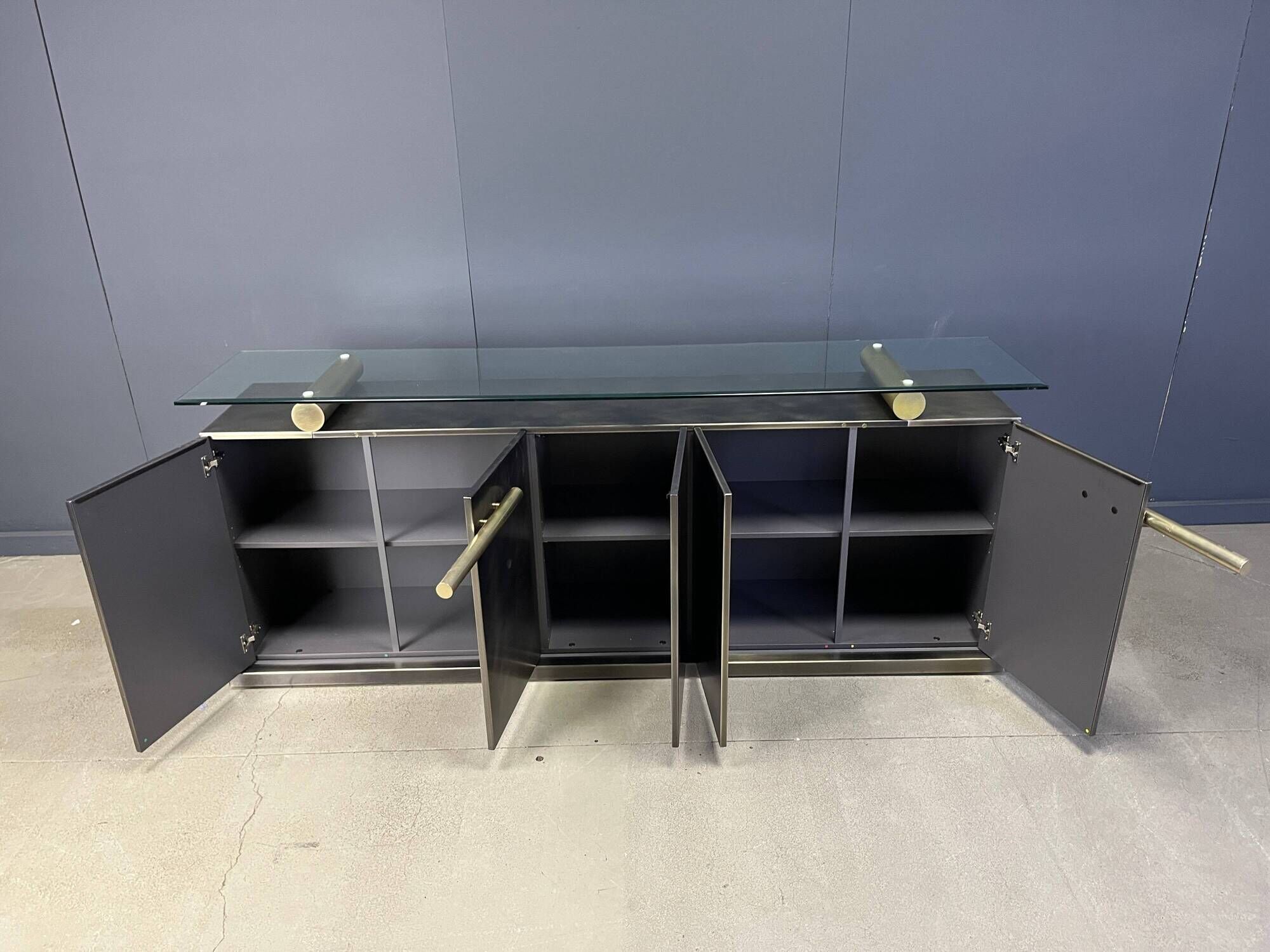 Vintage brass credenza by Belgochrom, 1980s