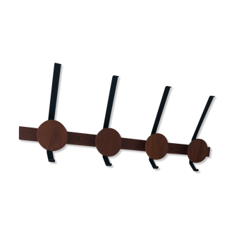 Teak and metal hooks