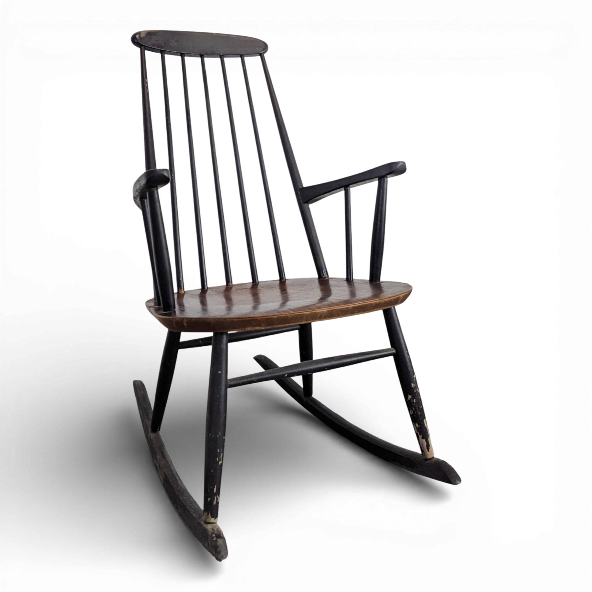 Teak Rocking Chair by Ilmari Tapiovara for Asko