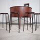 Sika Møbler vintage Bar mit 4 Barhocker aus Teak