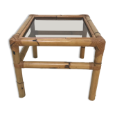Bamboo coffee table and smoked glass