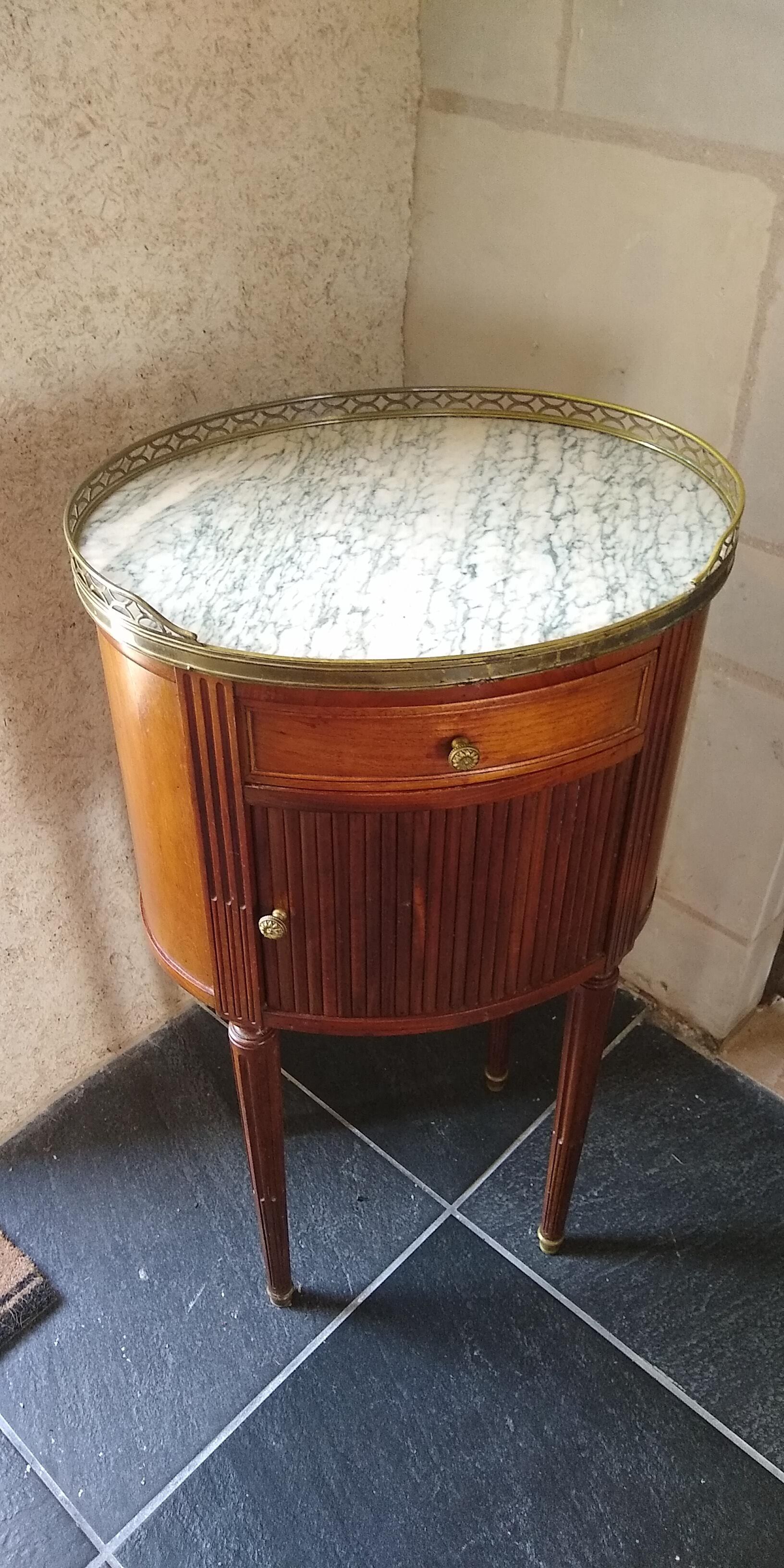 Louis XVI style drum bedside table