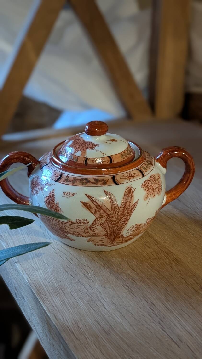 sucrier en porcelaine japonaise vintage