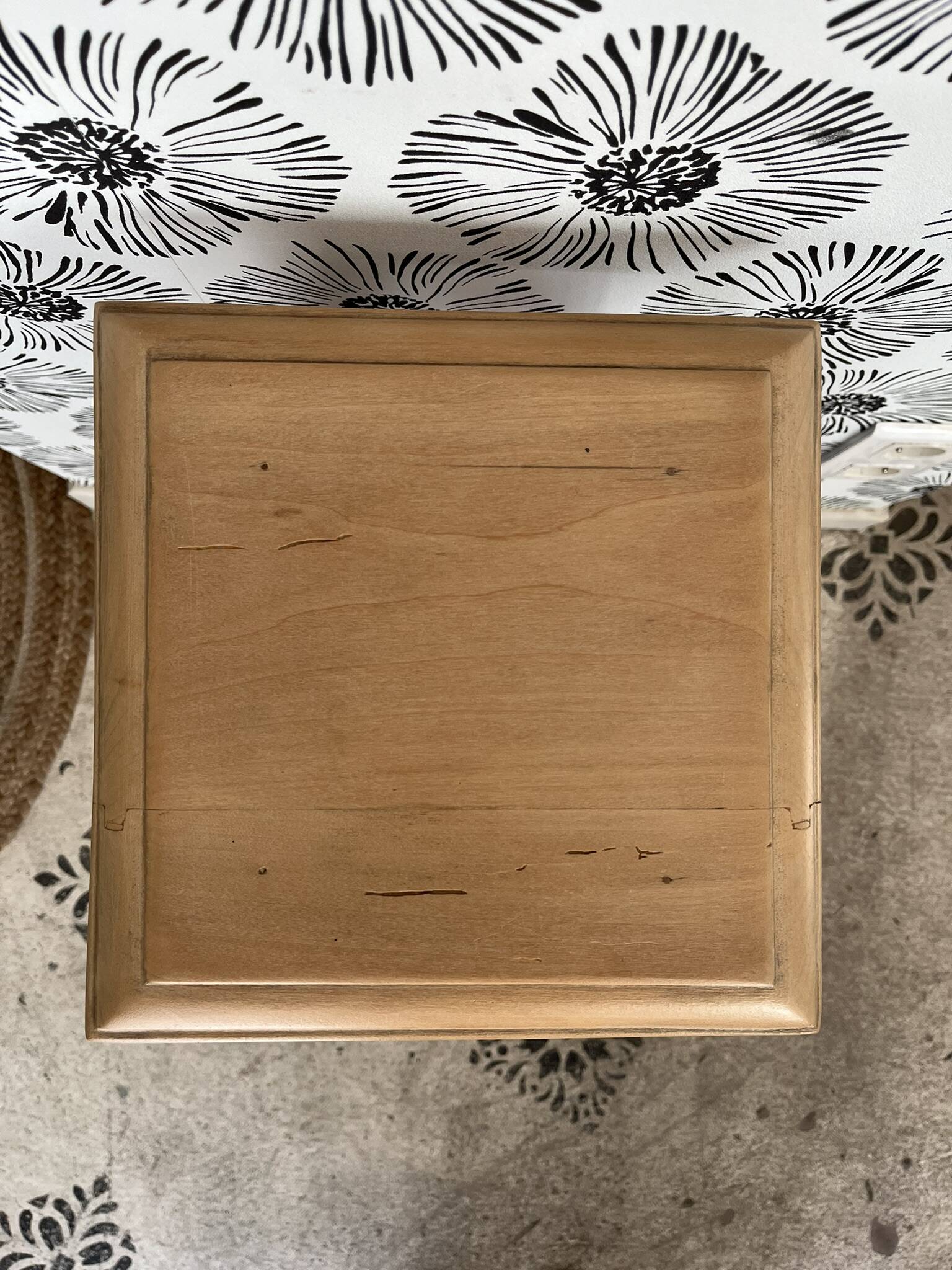 Agatha plant stand in solid light carved wood