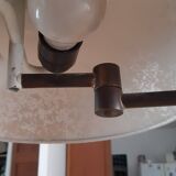 Vintage lamp green lacquered metal and brass