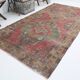 4x9 Shades Of Red & Green Oriental Turkish Vintage Rug, 134x284Cm