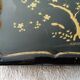 Old black lacquered jewelry box/box with gold Asian décor