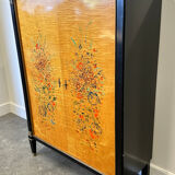 Exquisite 1950s neoclassical sycamore secretaire by Frères De Coene, Belgium.