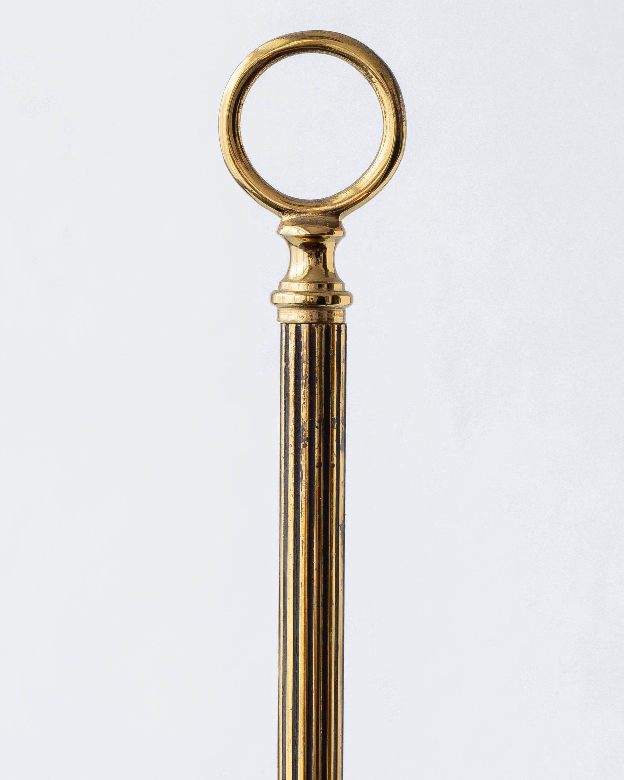 French Empire Bouillotte Lamp with Three Lights in Brass and a Gold-Plated Tin Shade with Laurel Design