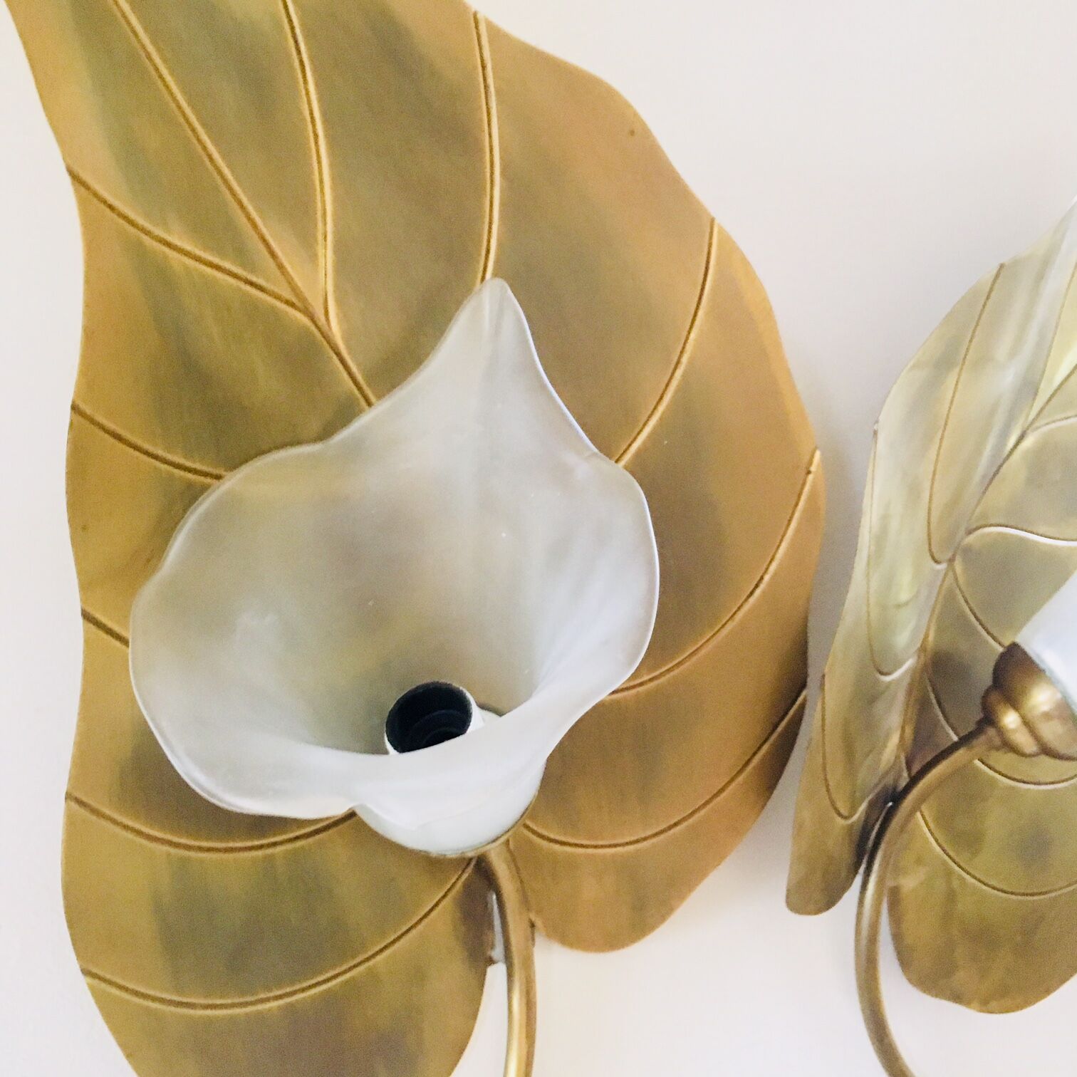 Two wall lamps golden foliage