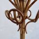 Vintage bamboo and rattan parrot coat rack, 1960s, TBE