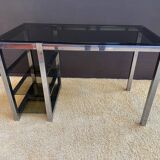 Metal and smoked glass desk