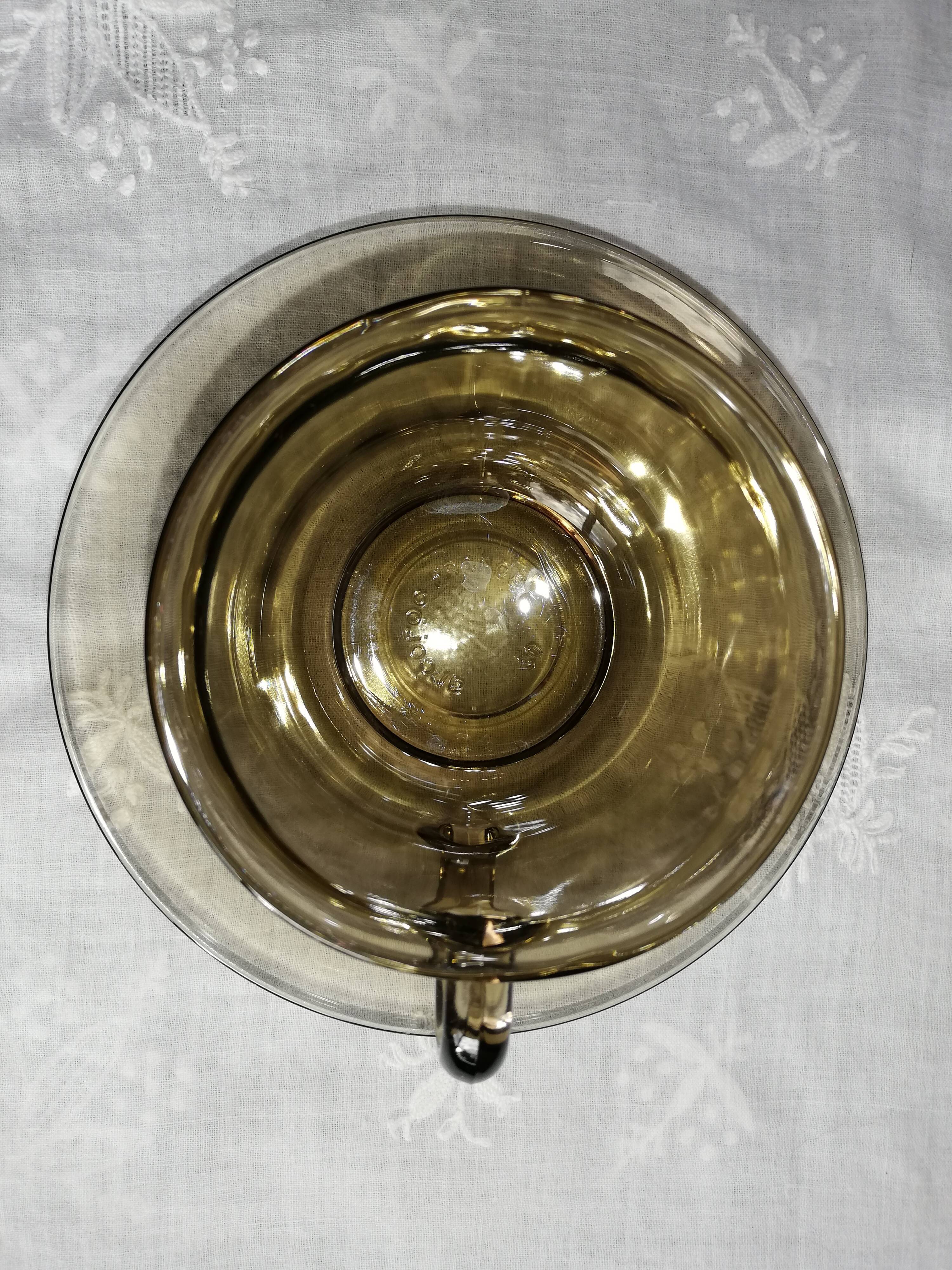 Arcoroc smoked glass coffee service