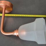 Frosted glass wall light and copper support