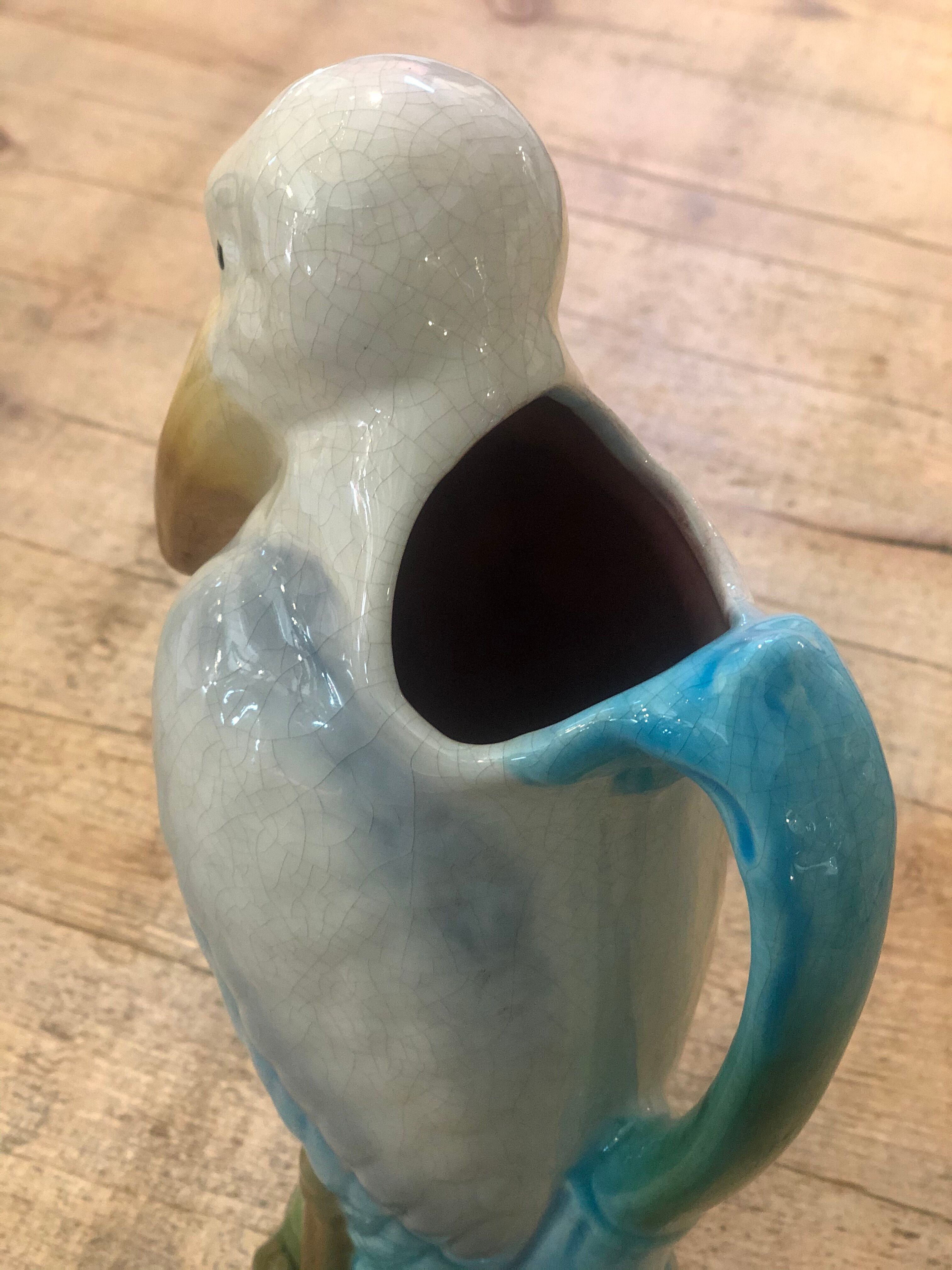 Ceramic pelican pitcher / carafe