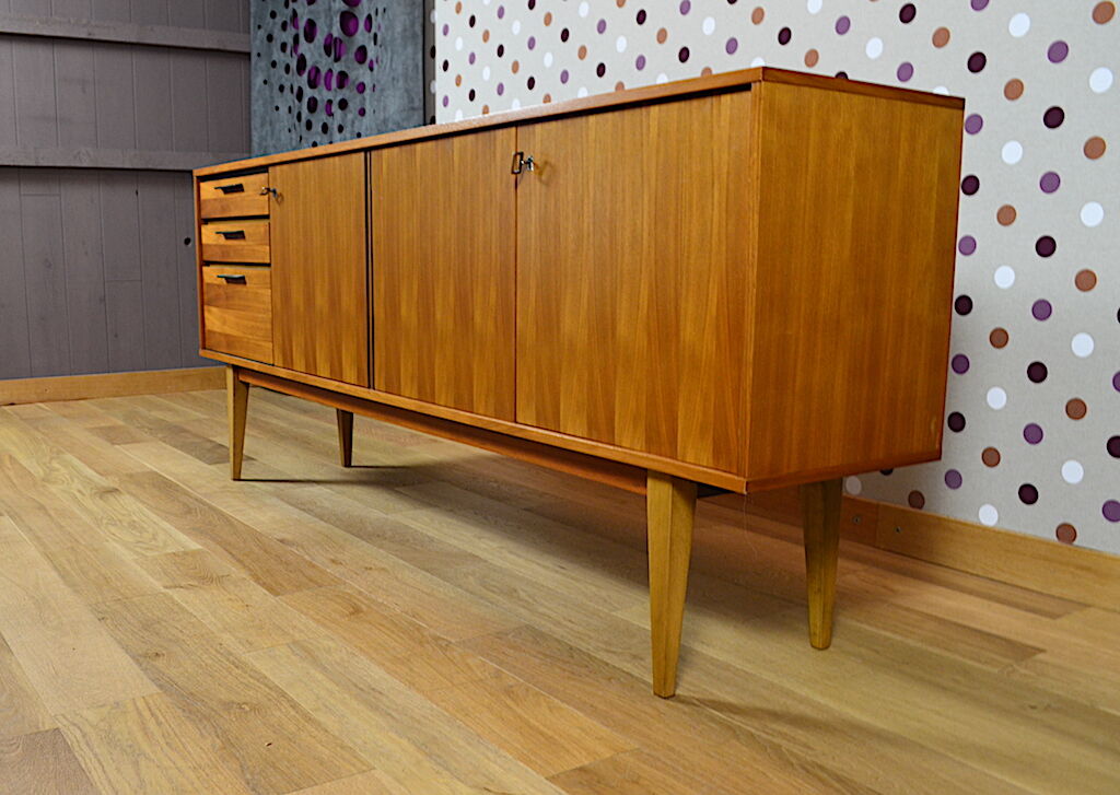 Scandinavian design row Walnut vintage 1960