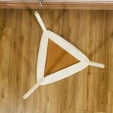 table basse tripode blanche et bois Arthur Umanoff