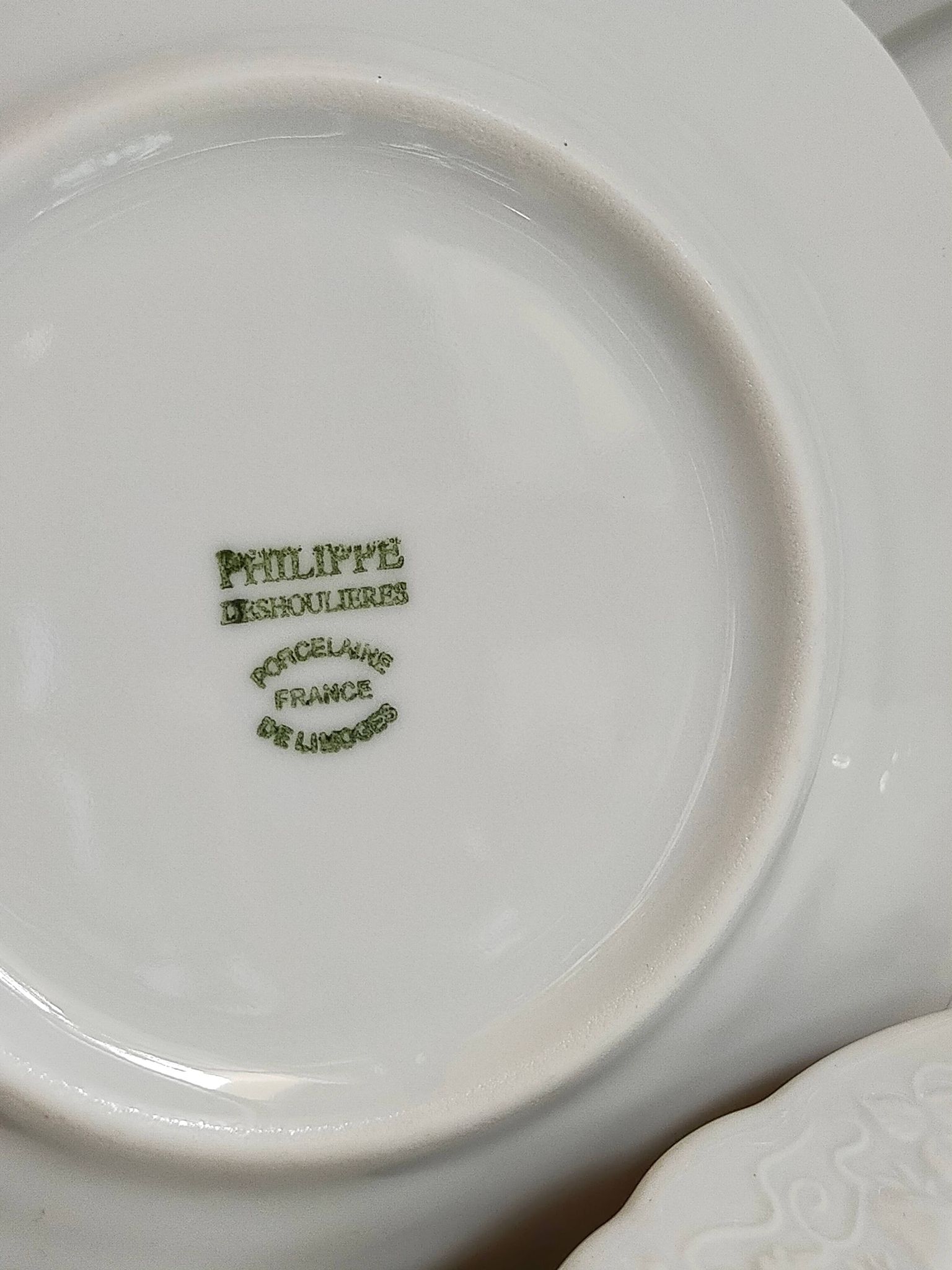 Six vintage Philippe Deshoulières Limoges California porcelain bread plates