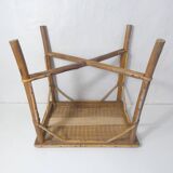 Old rattan side table