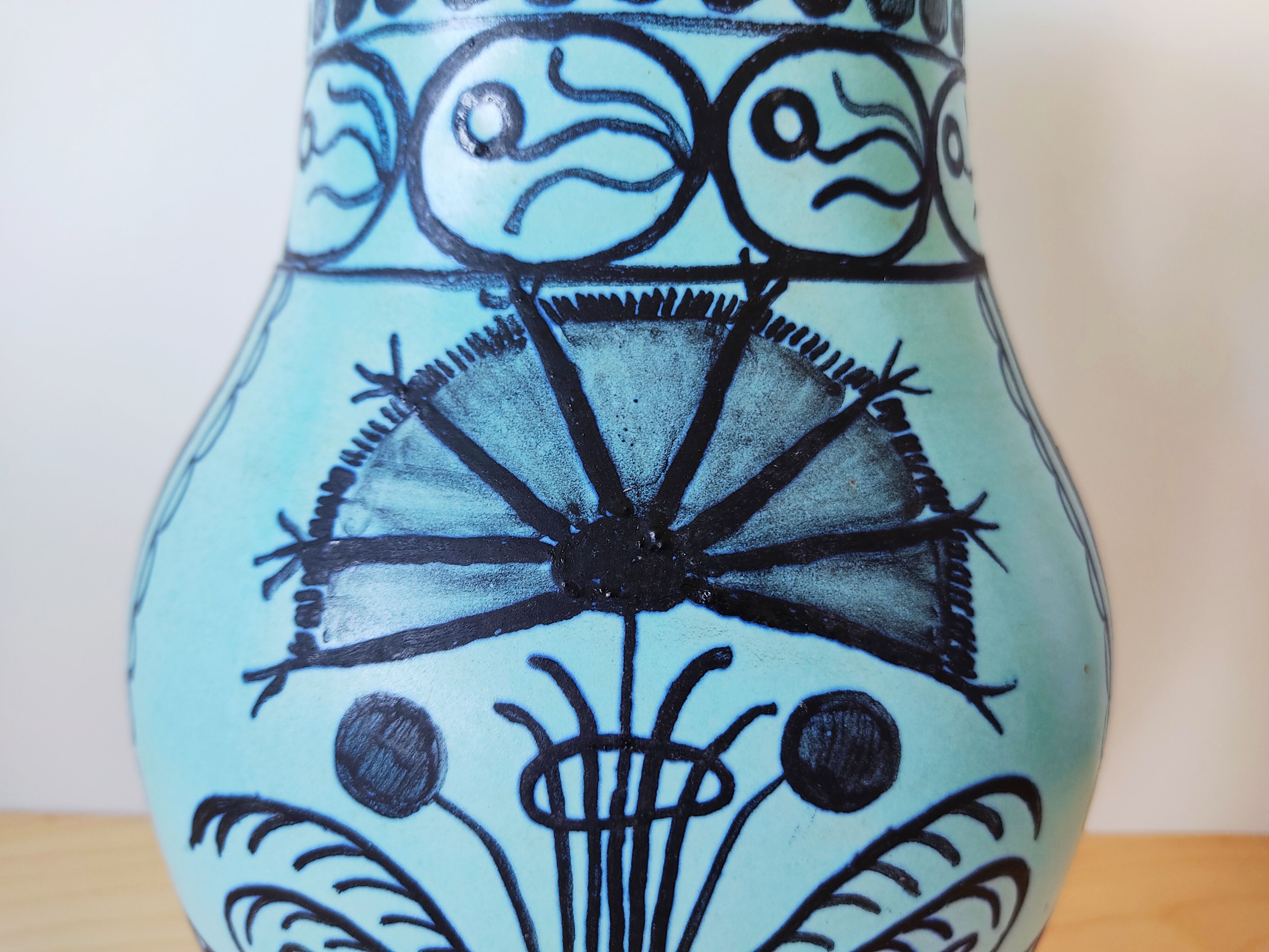 Vase Ernenwein Marmoutier Alsatian ceramic 1960