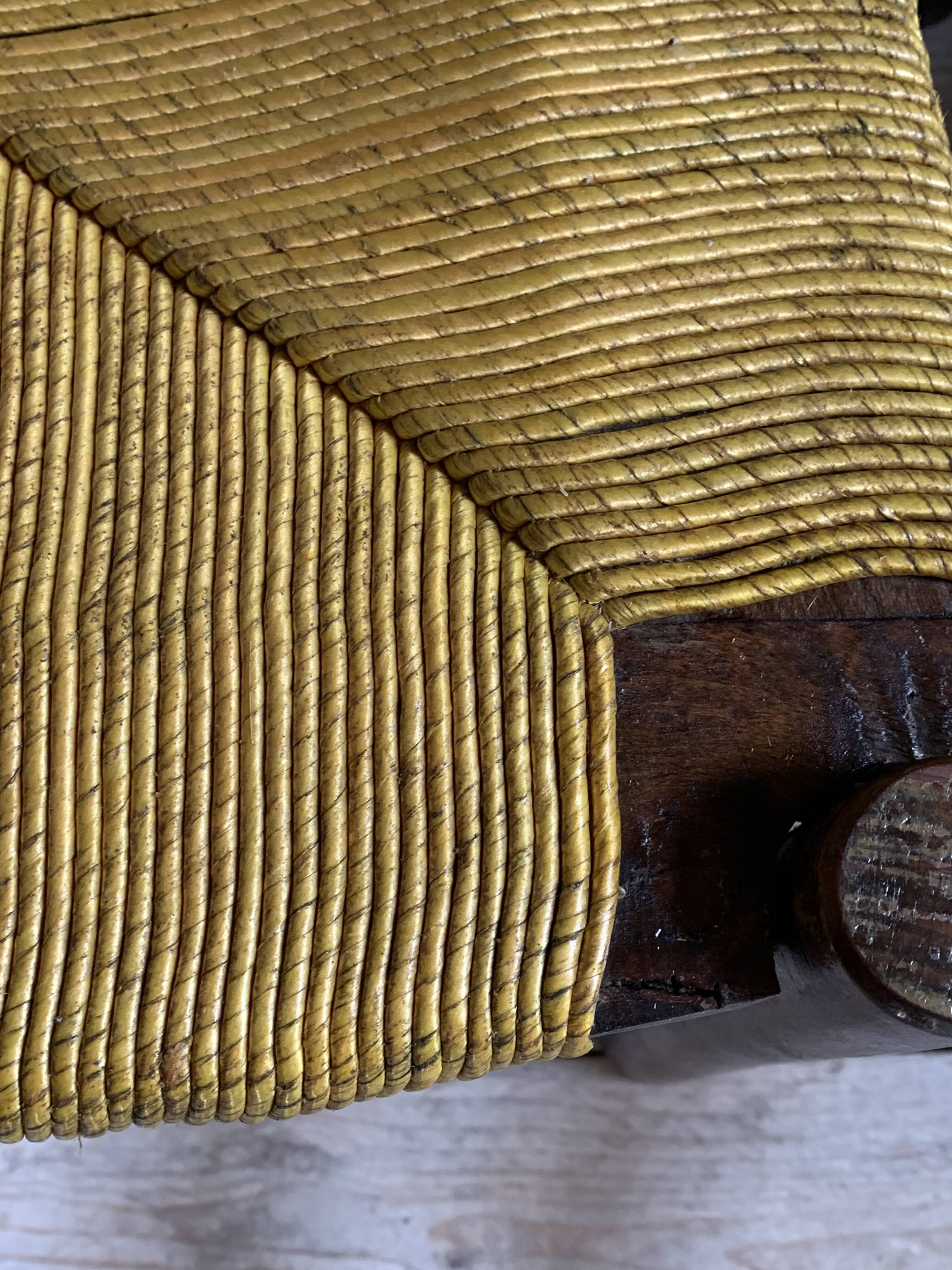 Chaises vintage de Georges Robert en paille - lot de 6
