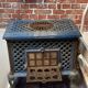 Cast iron and blue ceramic wood stove, from the Chauffette brand