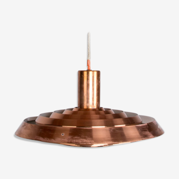 Large Danish Suspension PH Plate in copper by Poul Henningsen for Louis Poulsen.