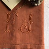Old cloth in pure washed linen tinted in earthen
