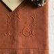 Old cloth in pure washed linen tinted in earthen